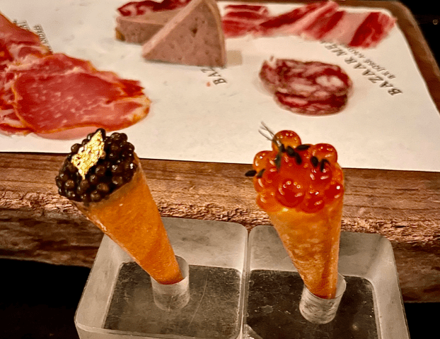 Bagel & Lox cone and Caviar cone