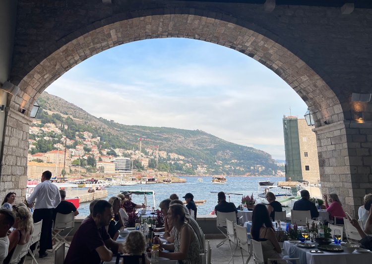 Dubrovnik Harbor View from Gradska Kavana Arsenal