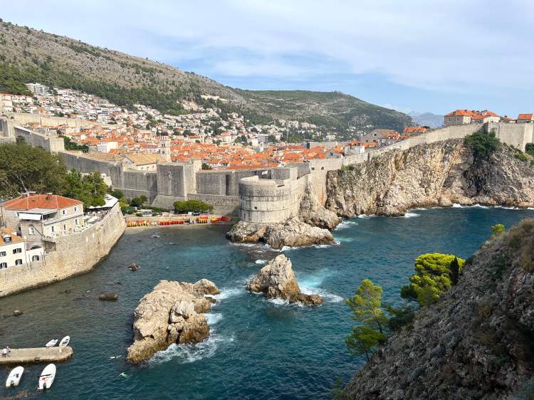 Viewpoint of Dubrovnik Wall at Fort Lovrijenac entrance