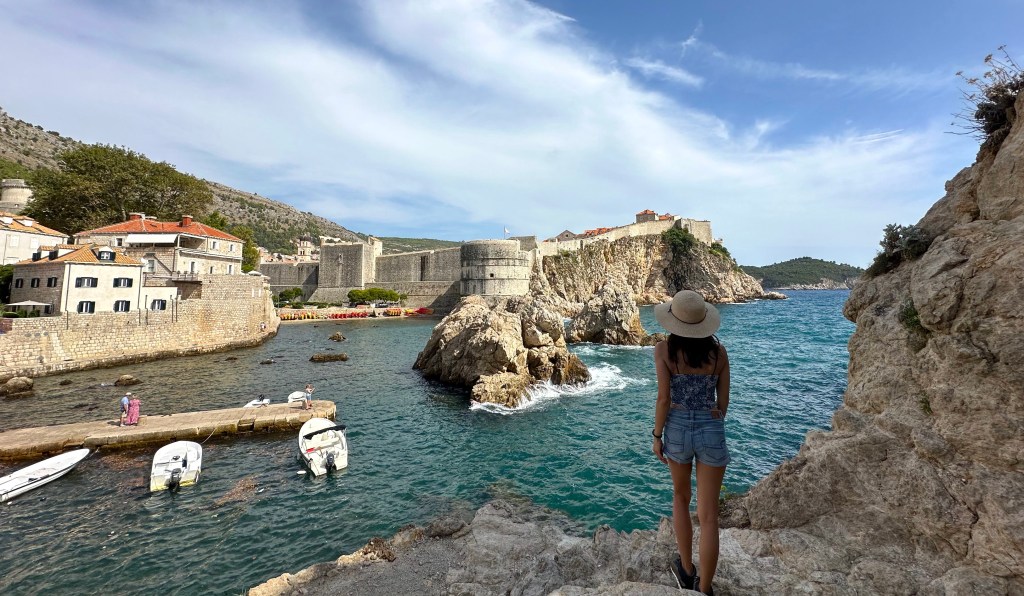 Viewpoint of Dubrovnik Wall from path towards Fort Lovrijenac