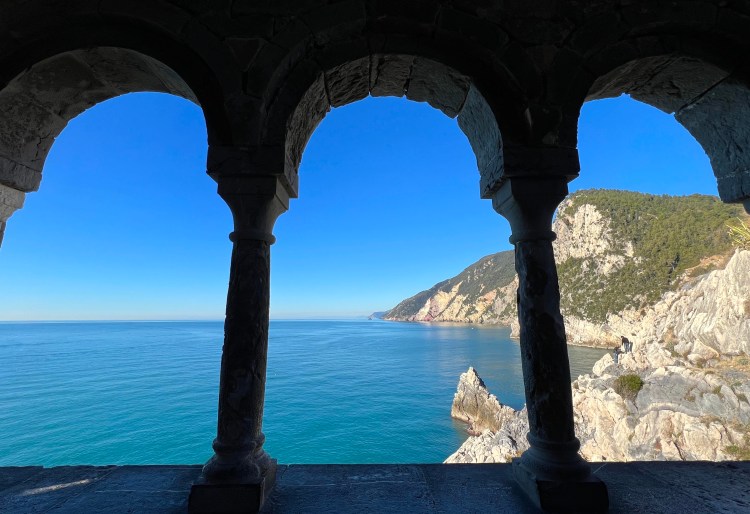 Arches with a view of the cove