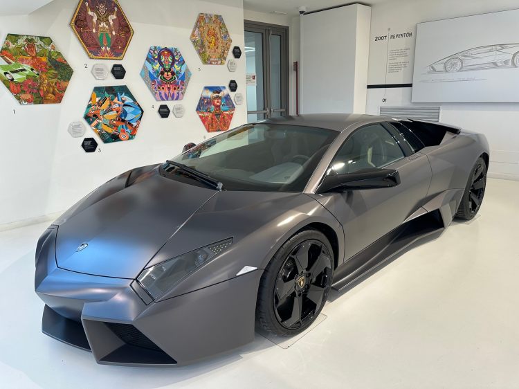 Dark gray Lamborghini sports car