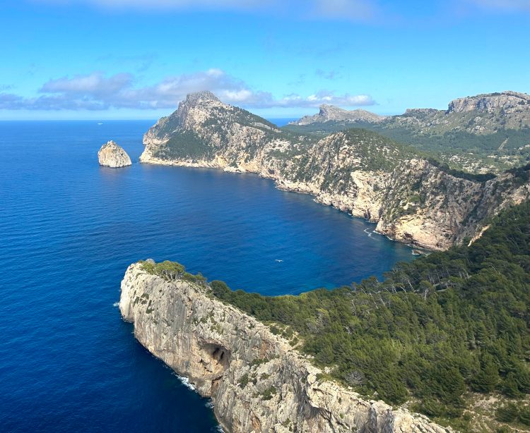 View of cape and water below
