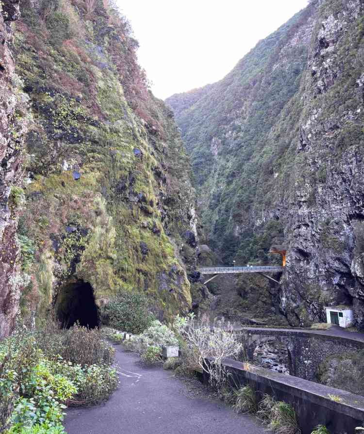 Old tunnel road at Ribeira do Inferno