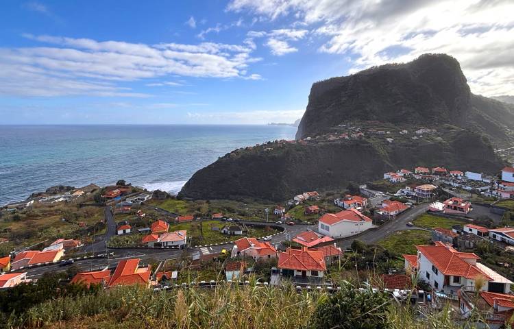 View of Madeira Portuguese village at Fortress of Faial