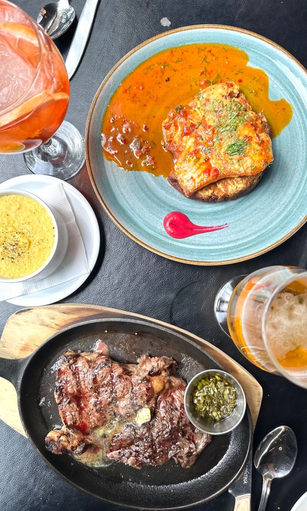 Fish and steak from Lago Grey Hotel Restaurant