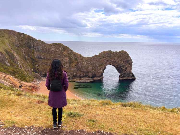 Rock formation of an arch by the coast