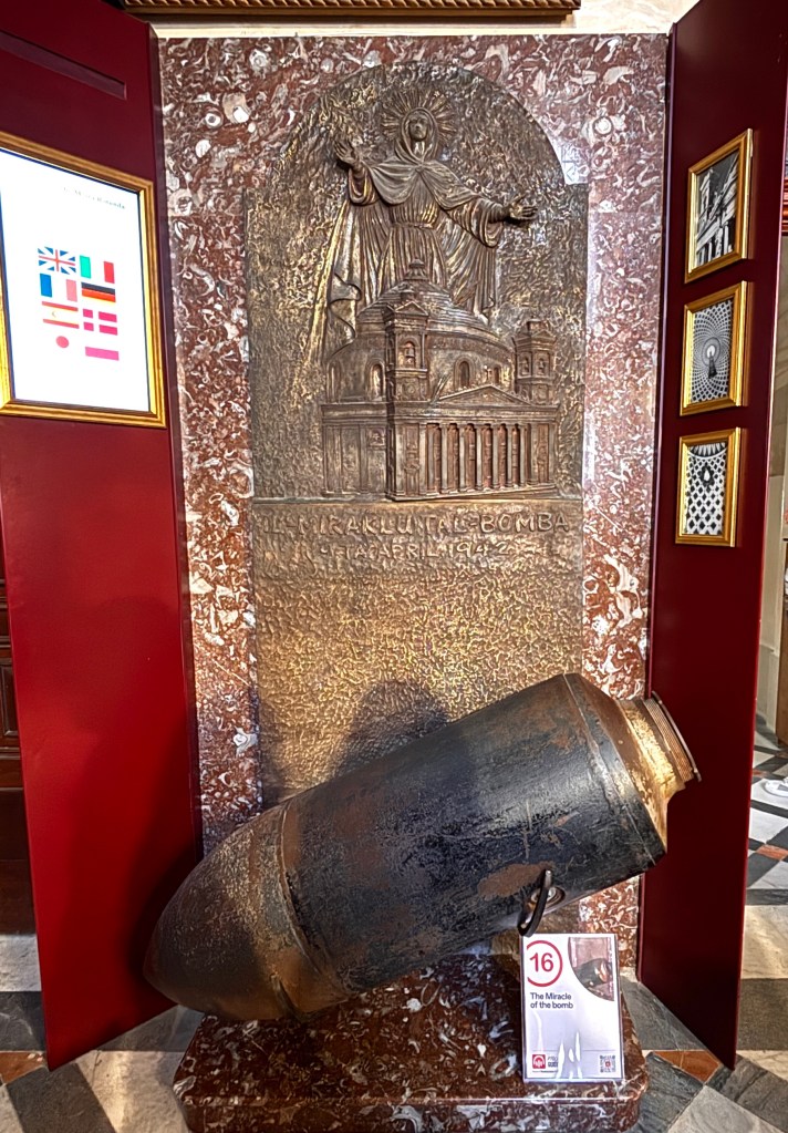 Image of the bomb that did not explode when it fell of Mosta Rotanda during WWII